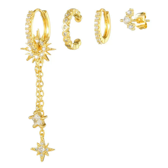 Wholesale Minimalist Copper Inlaid Zircon Ear Bone Clip Earrings