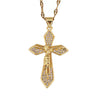 Wholesale Minimalist Copper Pendant Lip Necklace With Micropaved Star And Moon Cross Design