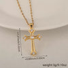 Wholesale Minimalist Copper Pendant Lip Necklace With Micropaved Star And Moon Cross Design