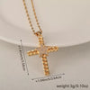 Wholesale Minimalist Copper Pendant Lip Necklace With Micropaved Star And Moon Cross Design