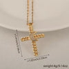 Wholesale Minimalist Copper Pendant Lip Necklace With Micropaved Star And Moon Cross Design