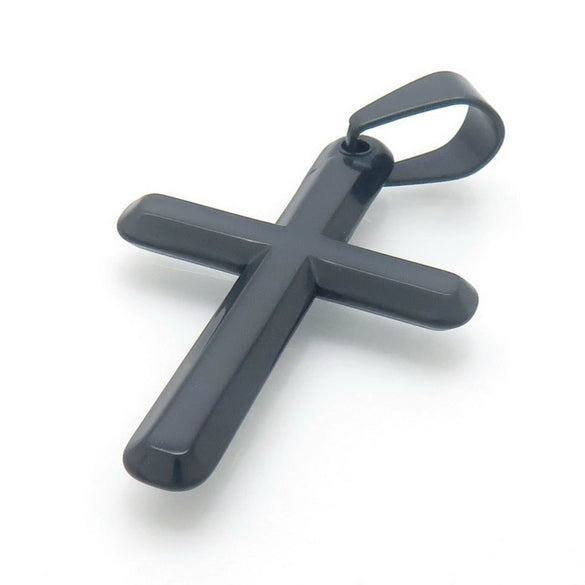 Wholesale Minimalist Cross Pendant Jewelry Titanium Steel Electroplated