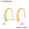 Wholesale Minimalist Drop Shape Geometric Stainless Steel Pvd Plated Light Luxury Women's Ear Hook Earrings