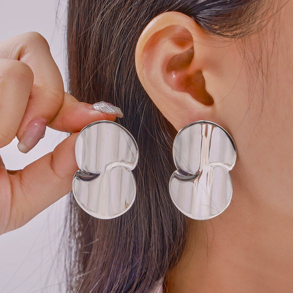 Wholesale Minimalist Drop Shape Titanium Steel Earrings With Electroplating Do Not Fade
