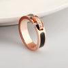 Wholesale Minimalist Drop Shape Titanium Steel Ring Plated Rose Gold For Women With Cnc Micro Diamond