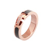Wholesale Minimalist Drop Shape Titanium Steel Ring Plated Rose Gold For Women With Cnc Micro Diamond