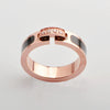 Wholesale Minimalist Drop Shape Titanium Steel Ring Plated Rose Gold For Women With Cnc Micro Diamond