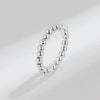 Wholesale Minimalist Elastic Rope Lucky Beads Handmade Beaded Round Geometric S925 Sterling Silver Ring For Women