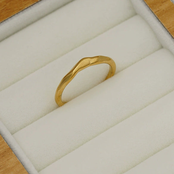 Wholesale Minimalist Electroplated Stainless Steel Jewelry Adjustable Open Ring With Irregular Geometric Lines For Women And Men