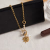 Wholesale Minimalist Electroplated Titanium Steel And Stainless Steel Spiral Sun Pendant Necklace For Women