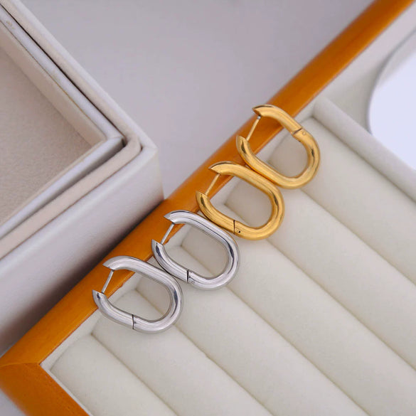 Wholesale Minimalist Electroplated Titanium Steel U Shaped Earrings