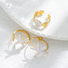 Wholesale Minimalist Fashion Stainless Steel Starfish Round Ring For Women With White Oil Dropping And Electroplating