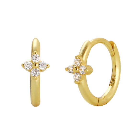 Wholesale Minimalist Fourleaf Clover Earring For Women S925 Silver With Electroplating