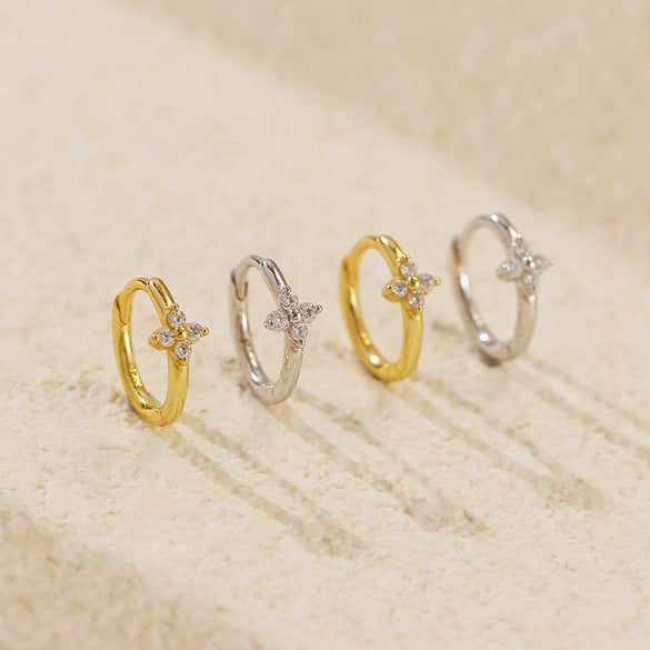 Wholesale Minimalist Fourleaf Clover Earring For Women S925 Silver With Electroplating