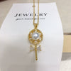 Wholesale Minimalist Freshwater Pearl And Copper Pendant Rotating Lollipop Necklace