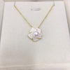 Wholesale Minimalist Freshwater Pearl Pendant Necklace With Copper Accessory And 18K Gold Chain Flat Round And Bun Round Pearl Shapes