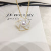 Wholesale Minimalist Freshwater Pearl Pendant Necklace With Copper Accessory And 18K Gold Chain Flat Round And Bun Round Pearl Shapes