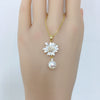 Wholesale Minimalist Freshwater Pearl Pendant Necklace With Copper Flat Round And Bun Round Pearls Sunflower Design