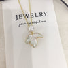 Wholesale Minimalist Freshwater Pearl Pendant Necklace With Frosted Paint Gradient Leaf Design Copper Accessory And Flat Roundbun Round Pearls