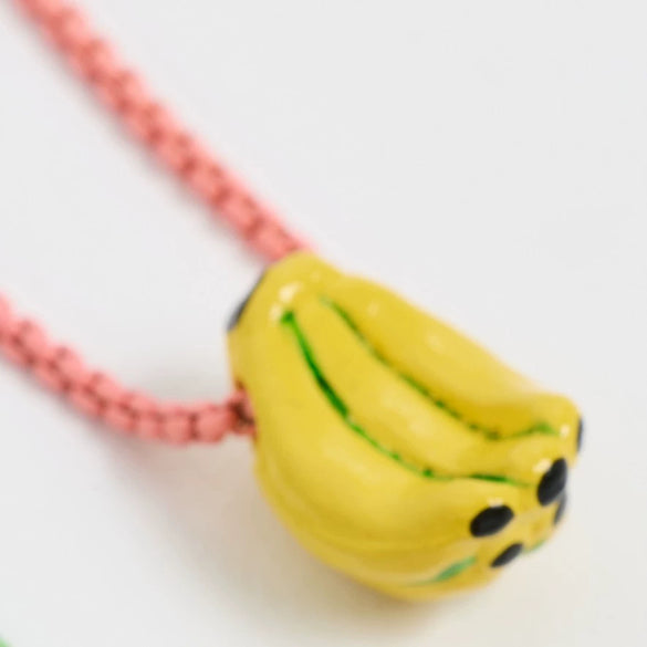 Wholesale Minimalist Fruit Pattern Titanium Steel Necklace With Banana Strawberry Mushroom Pendant And Electroplating Design