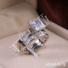 Wholesale Minimalist Geometric Copper Couple Ring Inlaid With Zirconia Jewelry
