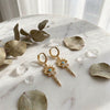 Wholesale Minimalist Geometric Copper Electroplated Devil's Eye Pendant Earrings Unisex
