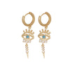 Wholesale Minimalist Geometric Copper Electroplated Devil's Eye Pendant Earrings Unisex