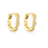 Wholesale Minimalist Geometric Copper Electroplated Real Gold Microinlaid Zircon Earrings For Women