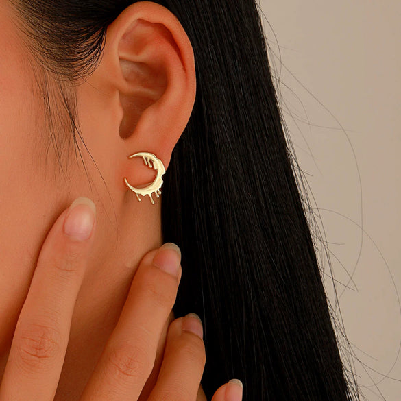 Wholesale Minimalist Geometric Copper Pendant Earrings For Women With Electroplating