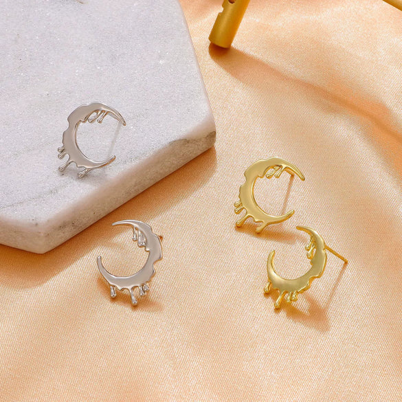 Wholesale Minimalist Geometric Copper Pendant Earrings For Women With Electroplating