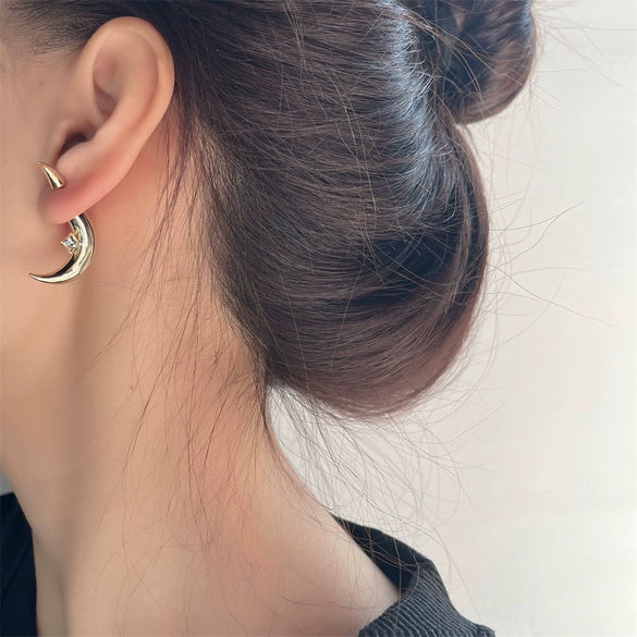 Wholesale Minimalist Geometric Copper Pendant Earrings For Women With Electroplating