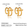 Wholesale Minimalist Geometric Cshaped Stainless Steel Real Gold Plated Ear Clips Jewelry For Women