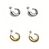 Wholesale Minimalist Geometric Cshaped Stainless Steel Vacuum Electroplated Unisex Earrings