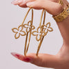 Wholesale Minimalist Geometric Double Flower Hollow Open Bracelet Stainless Steel 18K Gold Plated Jewelry Accessories