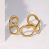 Wholesale Minimalist Geometric Electroplated Asymmetrical Open Stainless Steel Bracelet For Women