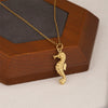 Wholesale Minimalist Geometric Electroplated 18K Gold Pendant Stainless Steel Cross Chain Seahorse Clavicle Necklace Jewelry For Women