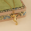 Wholesale Minimalist Geometric Electroplated 18K Gold Pendant Stainless Steel Cross Chain Seahorse Clavicle Necklace Jewelry For Women