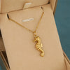 Wholesale Minimalist Geometric Electroplated 18K Gold Pendant Stainless Steel Cross Chain Seahorse Clavicle Necklace Jewelry For Women