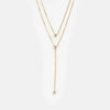 Wholesale Minimalist Geometric Gold Plated Copper Necklace With Birthstone Zircon And Double Chain For Unisex