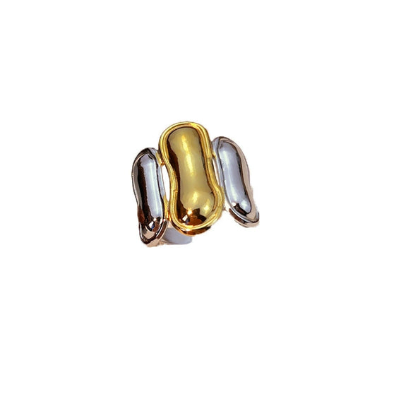 Wholesale Minimalist Geometric Heart Shape Stainless Steel Ring With Electroplating For Unisex
