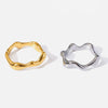 Wholesale Minimalist Geometric Irregular 18K Gold Plated Stainless Steel Wave Ring For Women