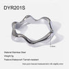 Wholesale Minimalist Geometric Irregular 18K Gold Plated Stainless Steel Wave Ring For Women