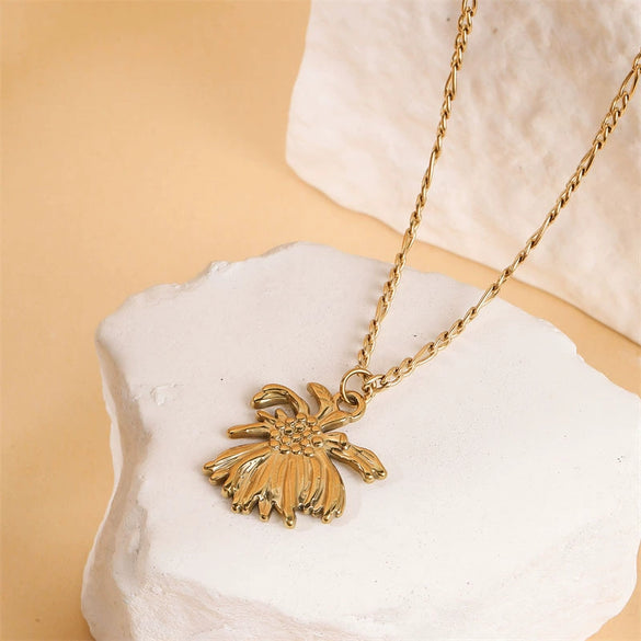 Wholesale Minimalist Geometric 18K Gold Electroplated Stainless Steel Pendant Necklace For Women