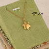 Wholesale Minimalist Geometric 18K Gold Plated Stainless Steel Irregular Flower Cross Chain Pendant Necklace For Women