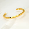 Wholesale Minimalist Geometric 18K Gold Plated Stainless Steel Open Bracelet For Women