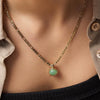 Wholesale Minimalist Geometric Natural Stone Stainless Steel And Titanium Steel Necklace With Chopin Chain Electroplated In 14K True Gold Color Preservation For Unisex