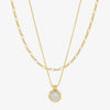 Wholesale Minimalist Geometric Natural Stone Stainless Steel And Titanium Steel Necklace With Chopin Chain Electroplated In 14K True Gold Color Preservation For Unisex