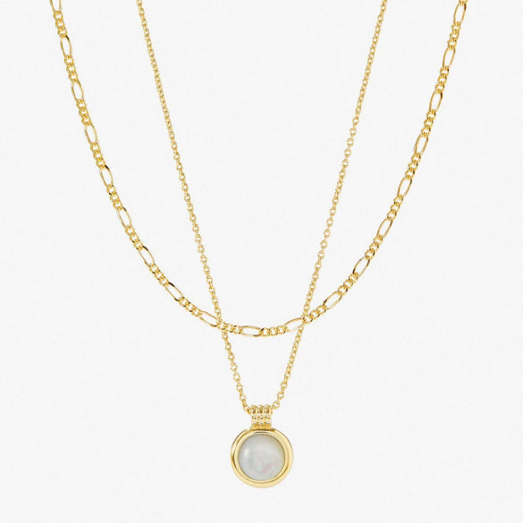 Wholesale Minimalist Geometric Natural Stone Stainless Steel And Titanium Steel Necklace With Chopin Chain Electroplated In 14K True Gold Color Preservation For Unisex