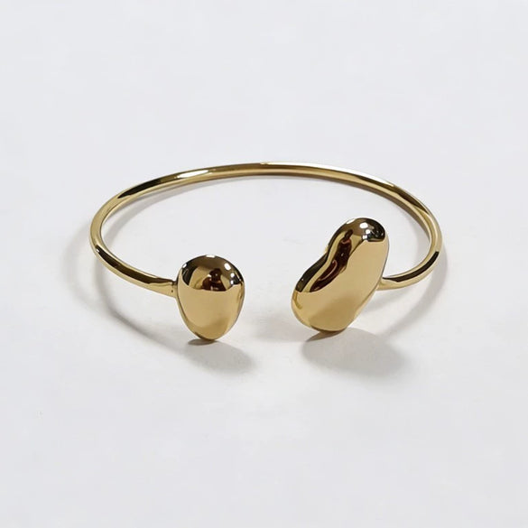 Wholesale Minimalist Geometric Oval Open Stainless Steel Goldplated Bracelet Niche Jewelry Accessories