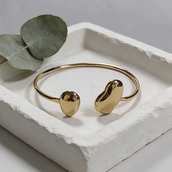 Wholesale Minimalist Geometric Oval Open Stainless Steel Goldplated Bracelet Niche Jewelry Accessories